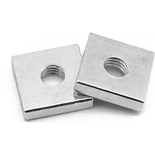 30pcs M2.5-M8 Galvanized Square Nuts Quartet Four Corners Rectangle Aluminum Accessories Slider Lock Nut 2mm-5mm thickness