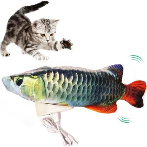 30CM Electronic Cat Toy Fish USB Electric Charging Simulation Dancing Jumping Moving Floppy Fish Cat Toy Fish For Cats Toys