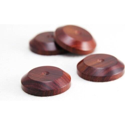4PCS Rosewood 33x8mm Speaker Spikes Stand Base Pad Wooden Isolation Mat Audio HIFI Amplifier Mounts
