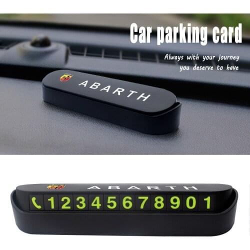 Car Temporary Parking Phone Number Card Plate Car Park Stop For Fiat Viaggio Abarth Punto 124 125 500 Panda Bravo Accessories
