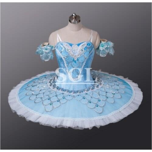 Free Shipping Blue Ballet Tutus Dance Costume For Ballerina Performance Children Tutu Dresses For Sale Made In China AT1044