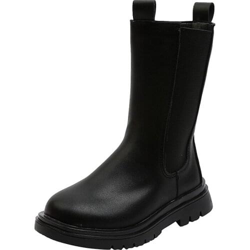 Girls Ankle Boots Autumn Winter Warm Childrens Boots Martin Boots Kids Rubber Sole High Top Short Motorcycle Boots 26-36