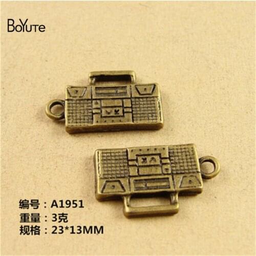 BoYuTe (40 Pieces /lot) 23*13MM Antique Bronze Plated Zinc Alloy Music Tape Charms Pendants for Jewelry Making Diy Handmade