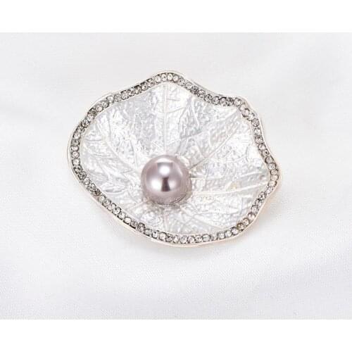 2018 new arrival brooch brand leaf design lotus gold & silver plated brooch summer brooch jewelry gift 21026