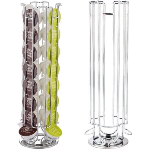 2019 Capsule Coffee Pod Holder Tower Stand Rack Storage Holder Rack Stainless Steel Nespresso Capsule Holder Porta Capsulas Cafe