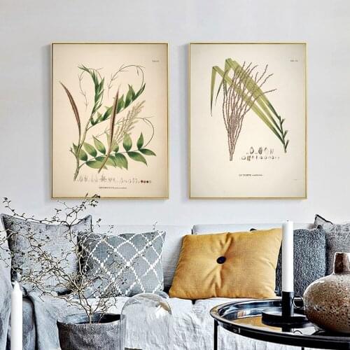 Illustration Of Plant Poster And Prints Plant Leaf Canvas Painting Wall Art Canvas Print Pic For Living Room Decoration No Frame