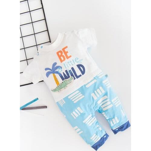 Kısa Kollu Erkek Bebek Tulum Baby Rompers Detskie Kombinezoyn