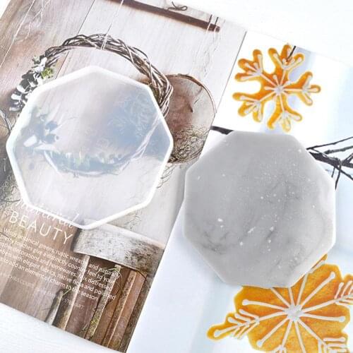 Round/Square/Hexagon Tea Saucer Coaster Silicone Mold Tray Resin Mould DIY Tool