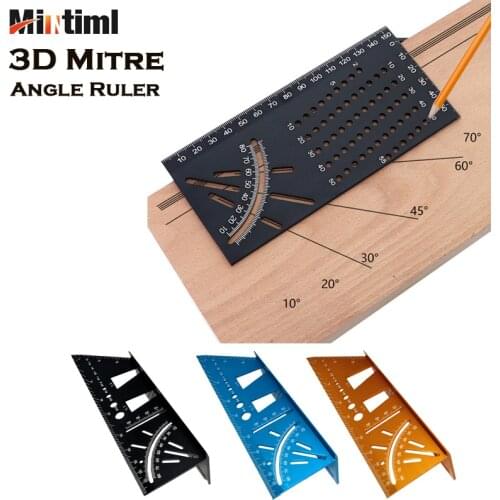 Wood Working Ruler 3D Mitre Angle Measuring Gauge Square Size Measure Tool Office Supplies for Woodworking