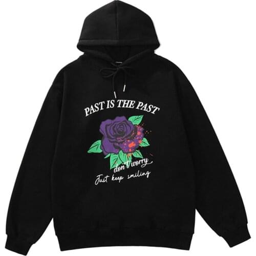 2021 Autumn Winter New Mens Rose Hooded Hoodies Fashion Cotton Sweatshirts Coat