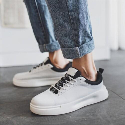 New Low-Top Fashion Korean Mens Sneakers Summer Campus Students White Shoes With Lace-Up Casual Mens Shoes