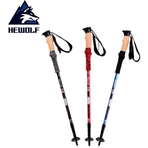 Cork Handle Trekking Poles Hike Walking Stick Nordic Walking Cane Aluminum Ski Camp Telescopic Baton Outdoor Anti Shock Hiking
