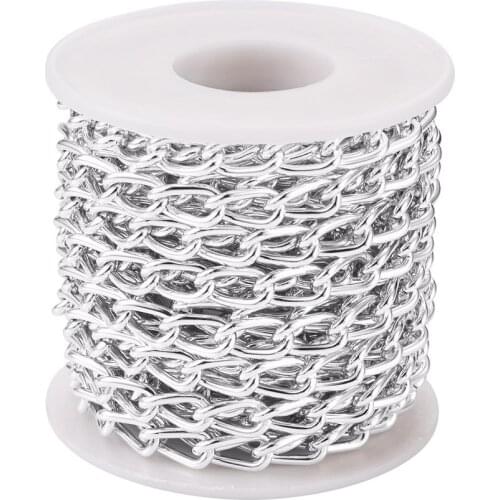 Pandahall 5m/roll Unwelded Aluminium Twisted Curb Chains Gunmetal for Jewelry Making DIY Bracelet Necklace