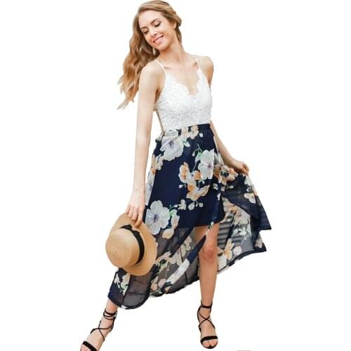 Summer Bohemia Maxi Long Dress Women Lace Dress Strap V Neck Sexy Backless Sleeveless Long Dress Beach Party Vestidos U741