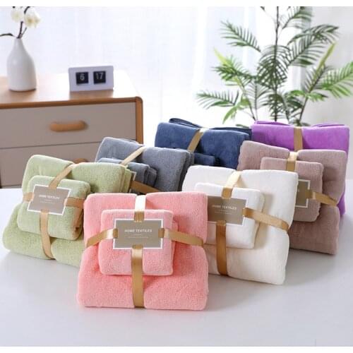 Adult coral fleece absorbent towel towel bath towel set soft and comfortable high density towel beach towel dry hair towel