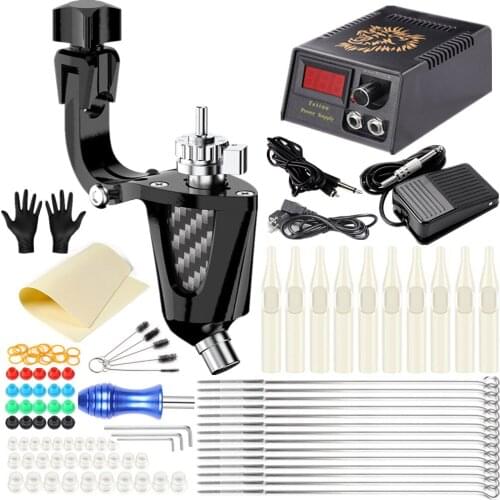 Professional rotary Tattoo Machine kit coreless motor tattoo machine permanent make up tattoo power supply pedal tattoo needle