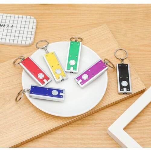 Promotional gifts Square Mini LED Light Keychain Plastic Tetris Flashlight Key Buckle Creative Universal Keys Ring Hot Sale