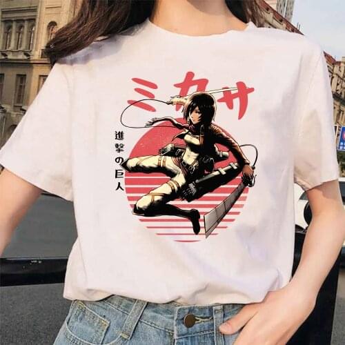 Attack on Titan Mikasa Ackerman Shirt Unisex Shingeki No Kyojin Shirt Graphic AOT Shirt Anime Harajuku Tops
