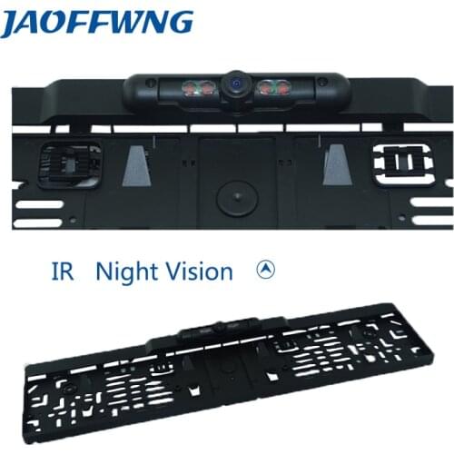With ir lights HD CCD EU Car License Plate Frame camera rear reserve camera plastic shell material rainproof function