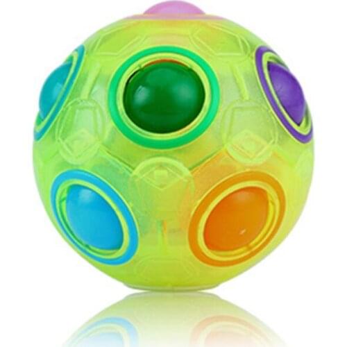 T5EC Sensory Fidget Spinner Decompression Toy Spherical Puzzle Football Stress Relief Ball for Toddlers Adults Color Match
