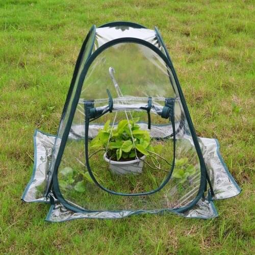 Reinforced Portable Foldable Mini Greenhouse 70x70x80cm Vegetable Plant Flower Mini Arc Greenhouse With Transparent Cover For