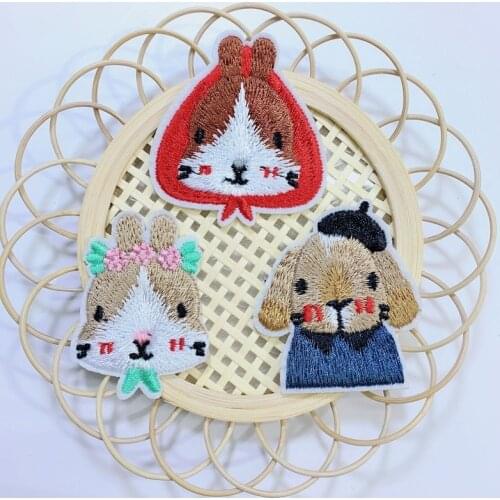 100pcs/lot Fashion Rabbit Embroidery Patch Animal Clothing Decoration Backpack Sewing Accessory Diy Iron Heat Transfer Applique