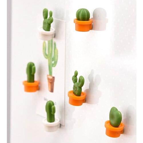 6pcs Cute Succulent Magnet Button Home Kitchen Cactus Refrigerator Message Sticker 2020 New Arrival Portable Creative #50g