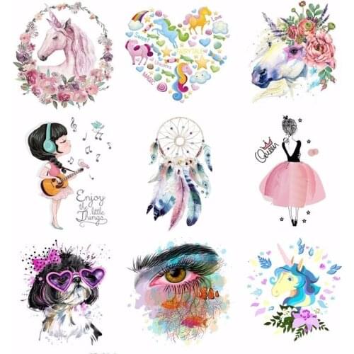 Pulaqi Animal Appliques Heat Transfers Badges Fashion Cartoon Dreamcatcher Garment DIY Patches Washable Ironing On Sticker H