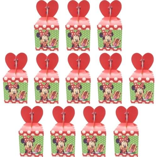 Minnie Mouse Party Supplies Candy Box Baby Shower Birthday Party Decor Cartoon Cute Candy Bag Kids Birthday Paper Gift Boxes