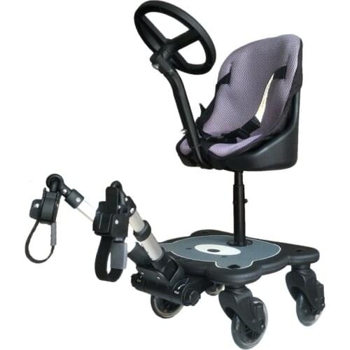 Englacha Stroller Cart Auxiliary Peda Seat Two Child Travel Artifact Pedal Standing Board Hanging Trailer Stroller Accessorie