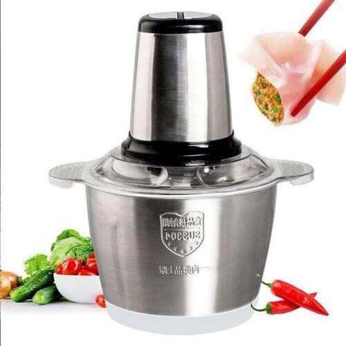 2 Speeds 300W Stainless steel Electric Meat Grinder 4 Sharp Blades Food Chopper Food Processor for Meat Vegetables Fruits