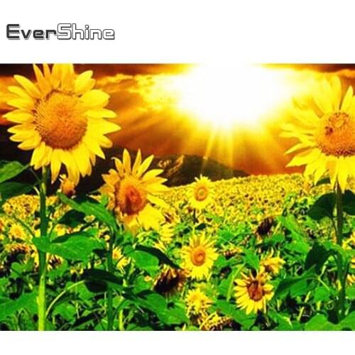 Evershine DIY Diamond Painting Full Square Sunflower Diamond Embroidery Sale Flower Diamond Mosaic FLowers Rhinestones Pictures