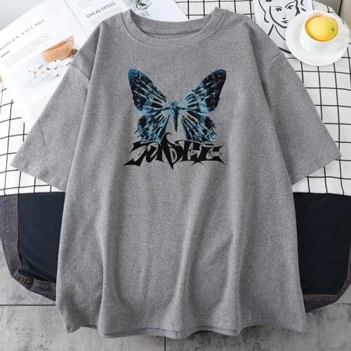 Blue Beautiful Butterfly Printing Mens Womens T Shirts S-4Xl Clothing High Quality Mans T-Shirts Fashion Vintage Tshirts