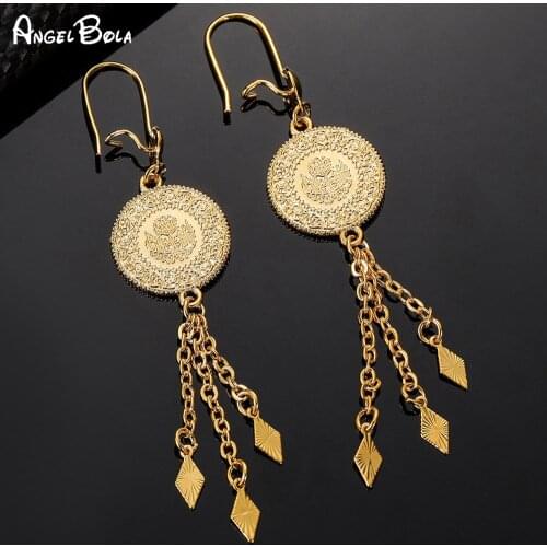 Islamic Muslims Never Fade Jewelry Coin Pendant Earrings Ladies Luxury Jewelry Earrings Middle East Africa Holiday Gifts