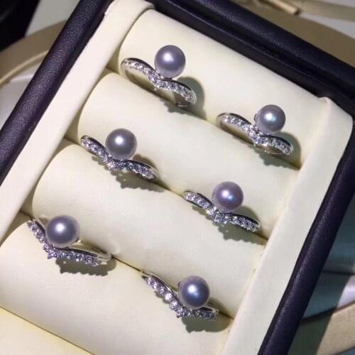 Hot Cheap Promotion Pearl Ring Sets, Ring Findings, Adjustable Ring Jewelry Parts Fittings Charm Accessories Silver Jewellery