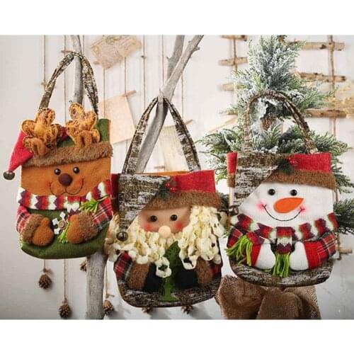 Cute Santa Claus Snowman Candy Gift Bags Cookie Packaging Bags Party Handbag Merry Christmas Storage Package Xmas Tree Decor
