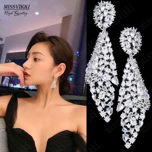 Missvikki Japanese Korean Style Flashing Glowing Carved Earrings For Women Bridal Wedding 2020 New Design Best Gift Jewelry