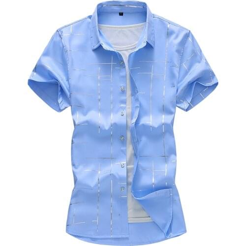 Fashion 9 Style Design Short Sleeve Casual Shirts Mens White Black Blouse 2021 Summer Clothing Plus Asian Size 5XL 6XL 7XL