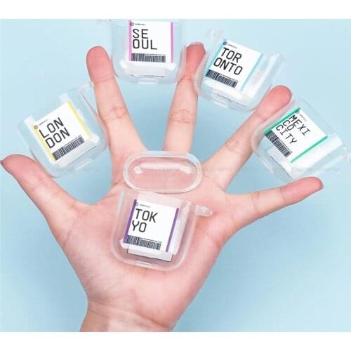 GTWIN Fashion Tourist Air ticket Wireless Earphone Case For Apple AirPods 2 1 Soft Silicione New York London City Clear Case