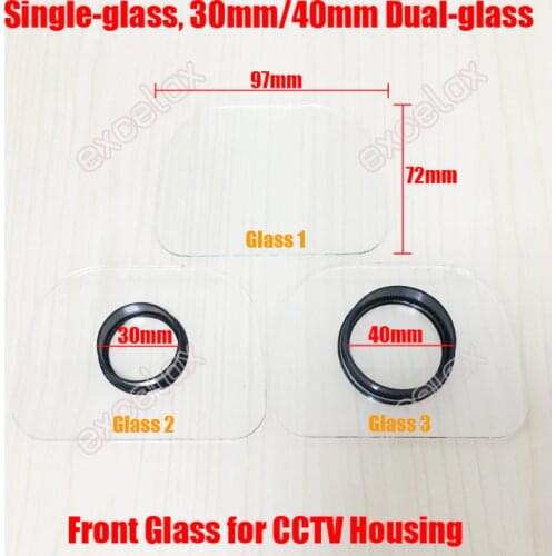 2PCS/Lot 97x72mm Transparent Front Single Glass Dual-Glass for Side Open CCTV Camera Housing Enclosure
