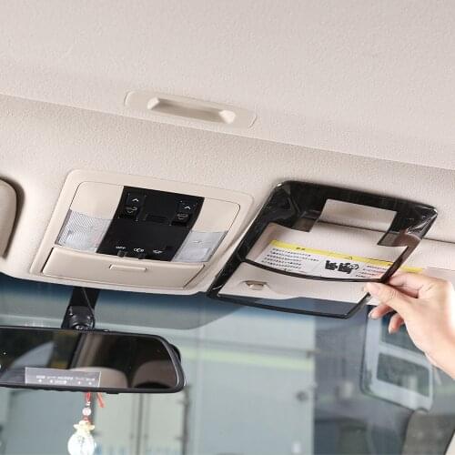 Black Wood Grain ABS Plastic Roof Reading Lamp Frame Trim for Toyota Land Cruiser Prado FJ150 150 2010-2018 Models Accessories