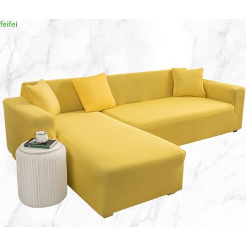 Solid color corner sofa covers for living room elastic spandex slipcovers couch cover stretch sofa towel Its only 1 piece