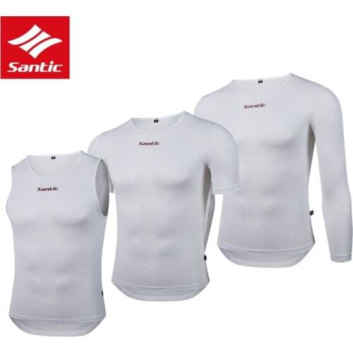 Santic Quick Dry Sport Underwear Jersey Sleeveless Short/Long Sleeve Breathable Elasticity MTB Mountain Cycling Jersey Bike Vest