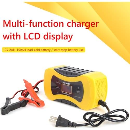 Lead Acid Battery Charger 12V 8A LCD Pulse Repair Unique Parts Portable Car Ornaments for Car Auto Motorcycle Truck