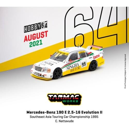 Tarmac Works 1:64 Benz 190E Diecast Collection of Simulation Alloy Car Model Children Toys