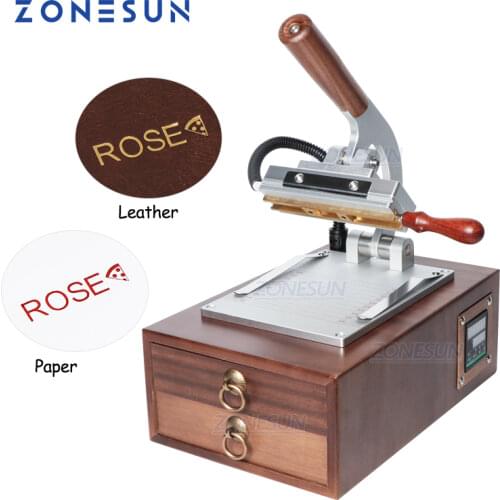 ZONESUN Bags Logo Leather Heat Press Machine Plastic Wood Paper Card Digital Hot Gold Foil Stamping Machine For Letter Stamp