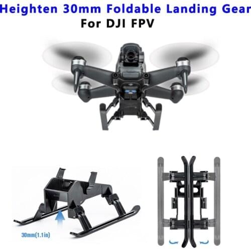 DJI FPV Extended Foldable Landing Gear Heighten 30mm Anti-fall Skid Protector Stand Leg for DJI FPV Combo Drone Accessoriess