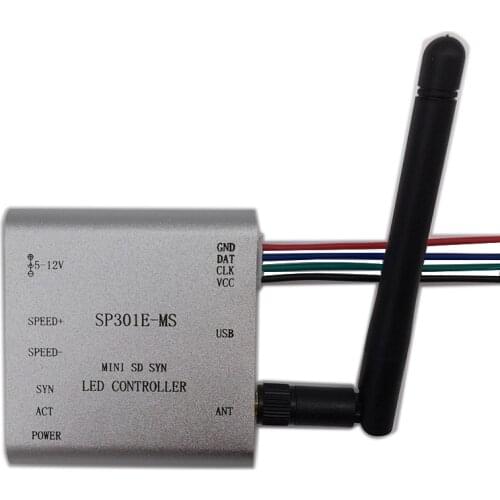 DC5-12V,SP301E-M/SP301E-MS Programmable RF Synchronous Controller for APA102 SK6812 WS2812B WS2811 LED Strip Lights