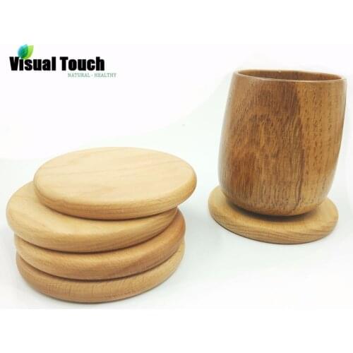 Visual Touch Wooden Heat Insulated Mat Cup Mug Coasters Table Bowl Pad Shop Bar Tea Coffee Placemat Holder Gift