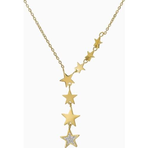 Stainless Star Necklace For Women Gold Color Popular Pendants Necklaces Geometry Chokers Jewelry Gift